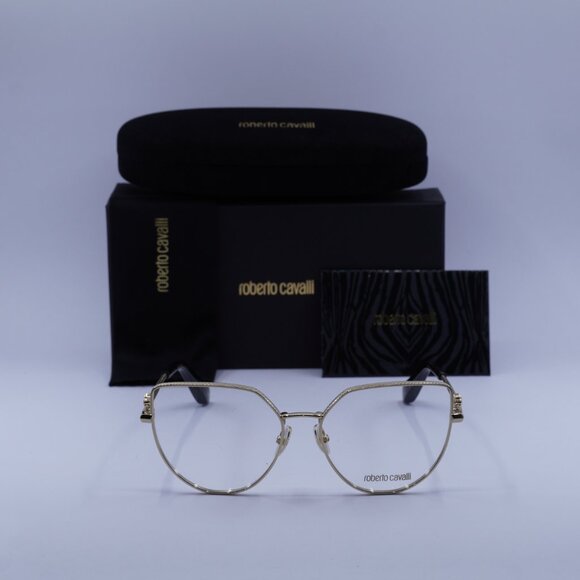 Roberto Cavalli VRC048 0300 Cat Eye Eyeglasses – Shiny Rose Gold 56mm - Picture 2 of 10